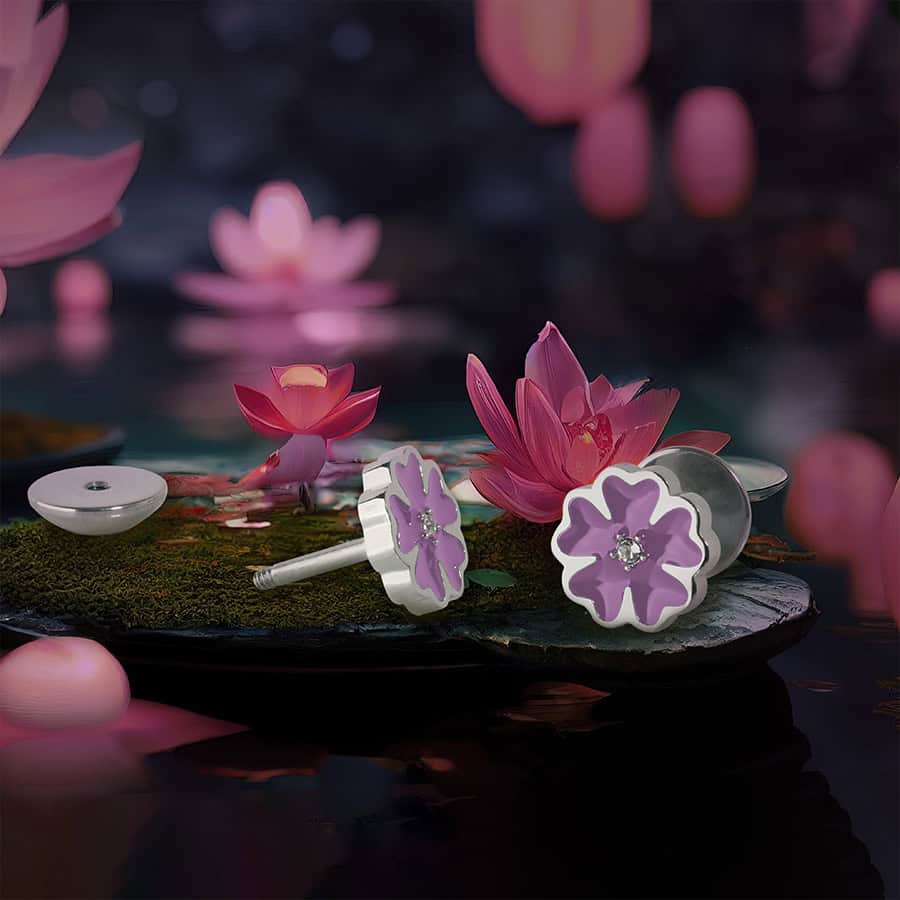 Purple Enamel Flowers image 2