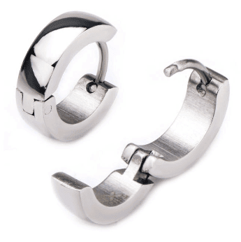 Huggie Hoop Stainless Round image 1