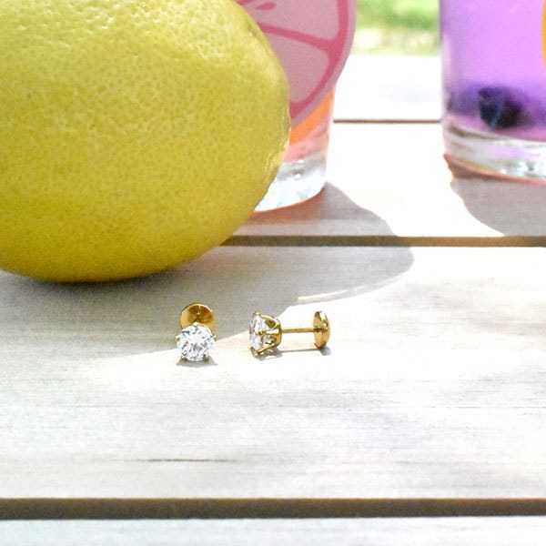 6.0 mm Crystal Gold Prong image 3