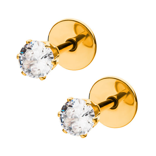 Crystal Clear Gold Prong