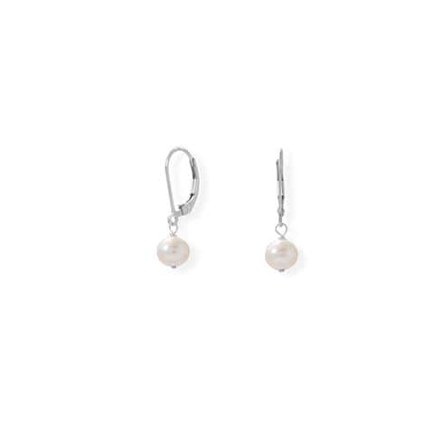 Cultured Freshwater Pearl Lever Back Earrings image 1
