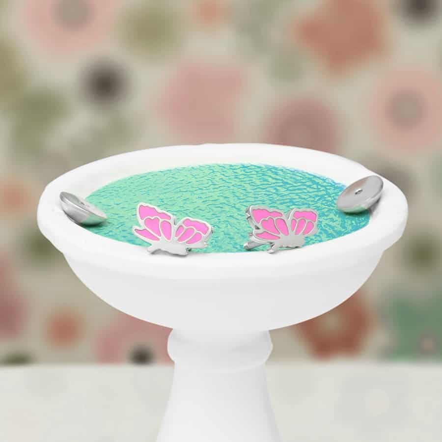 Pink Enamel Butterfly image 1