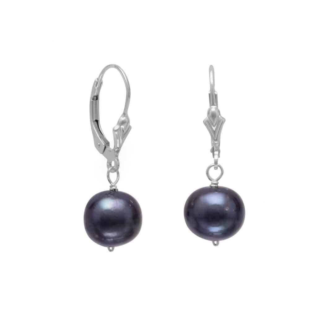 Peacock Pearl Lever Back Earrings image 0