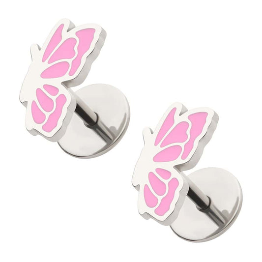 Pink Enamel Butterfly image 0