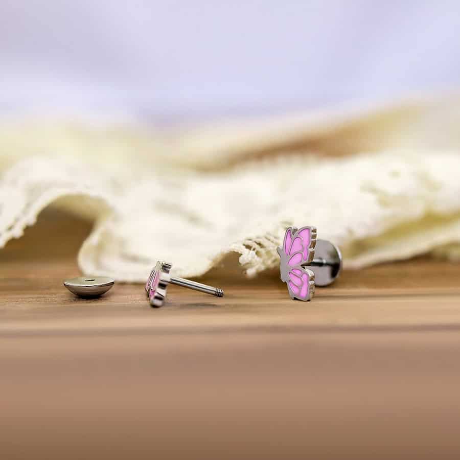 Pink Enamel Butterfly image 3
