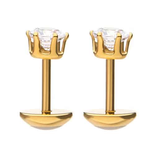 Crystal Clear Gold Prong