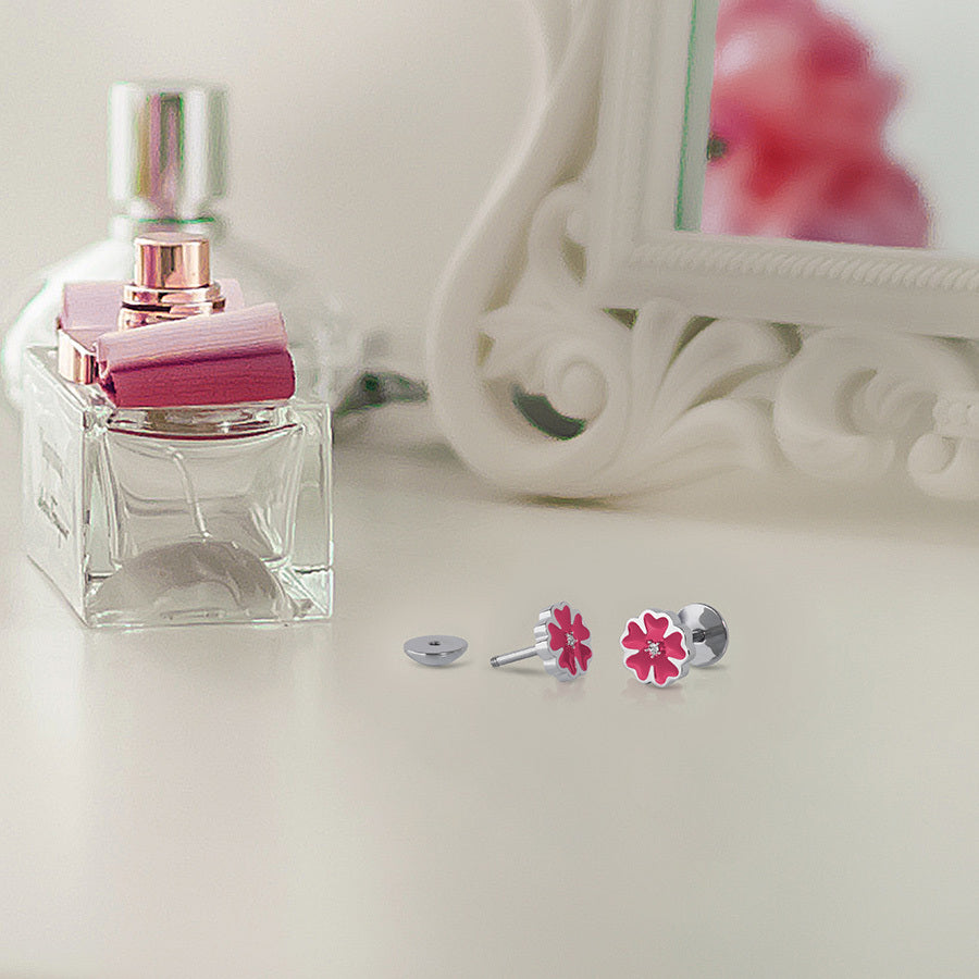 Pink Enamel Flowers
