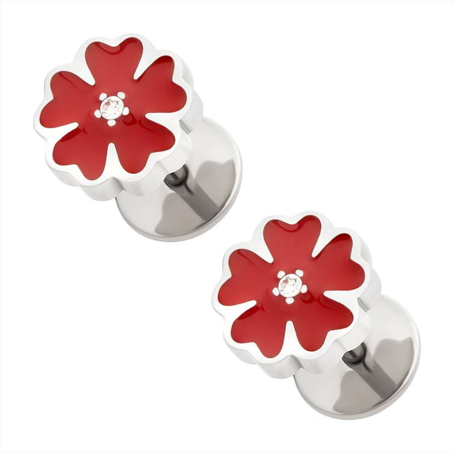 Red Enamel Flowers