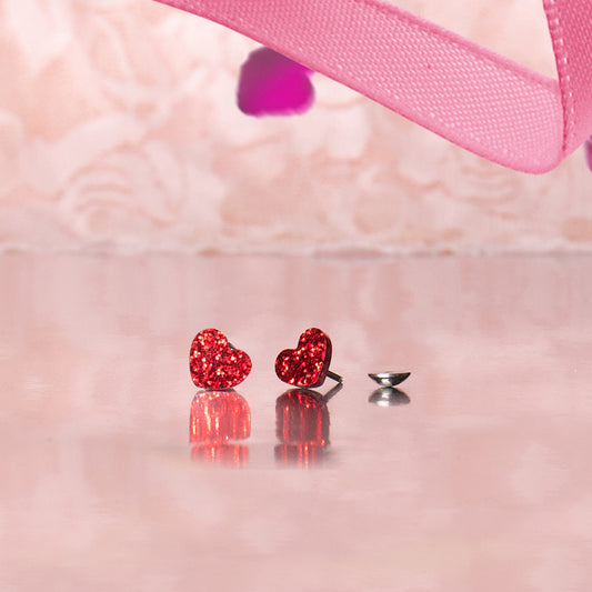 Red Glitter Hearts