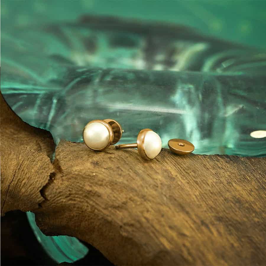Half Pearl Rose Gold image 2