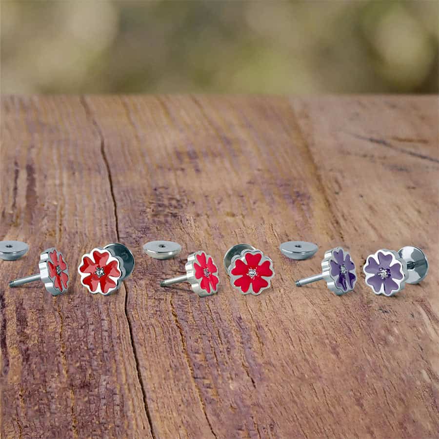 Pink Enamel Flowers image 4