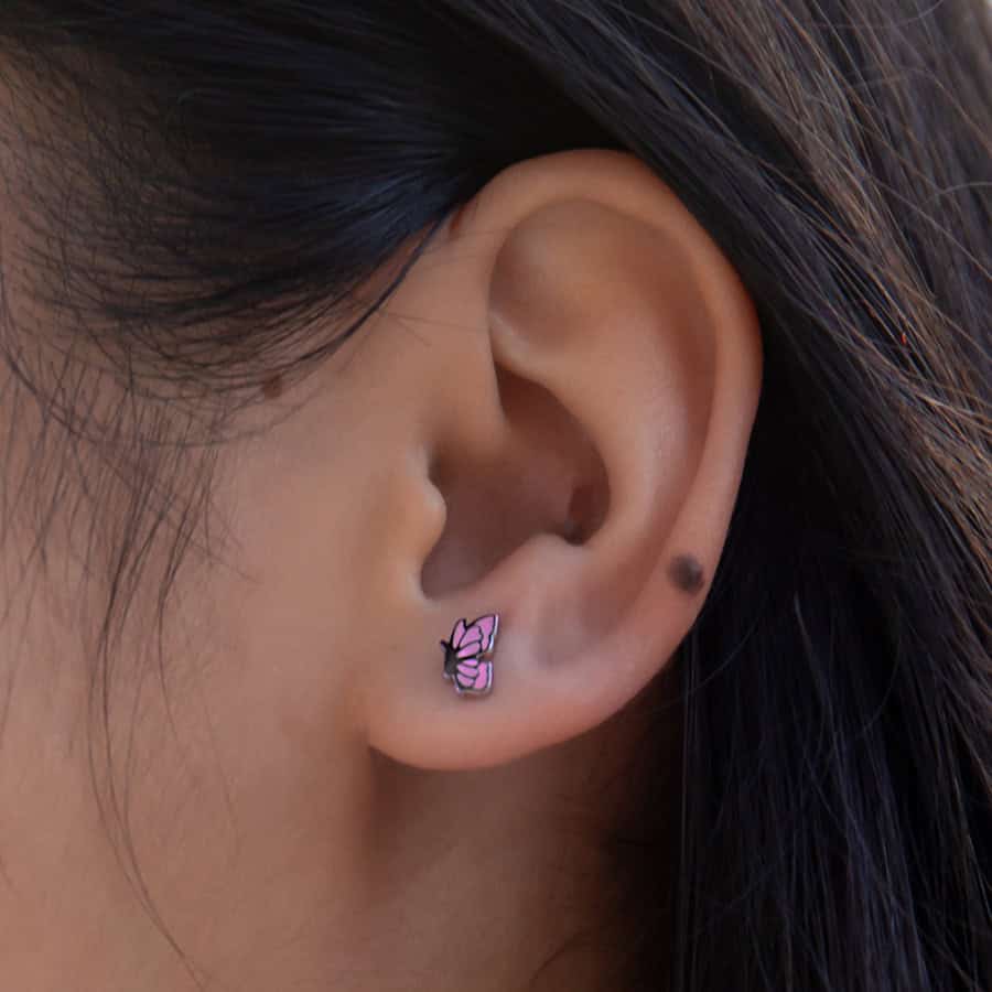 Pink Enamel Butterfly image 5