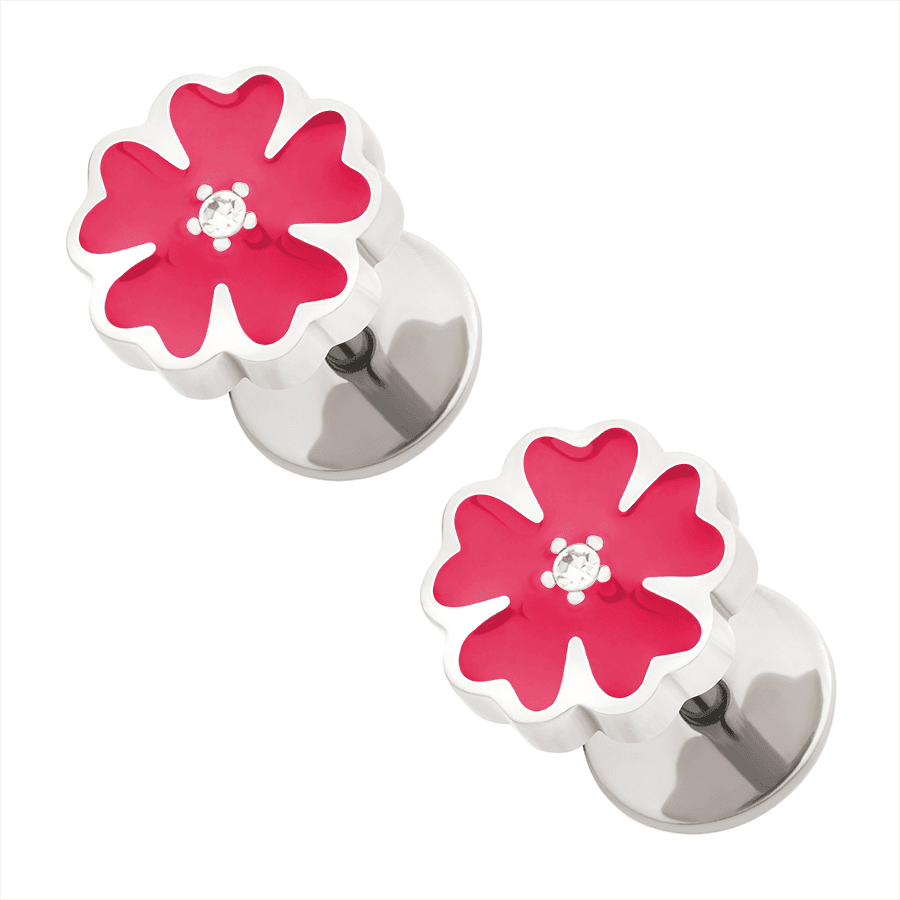 Pink Enamel Flowers image 0