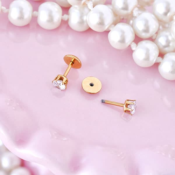 Crystal Clear Gold Prong