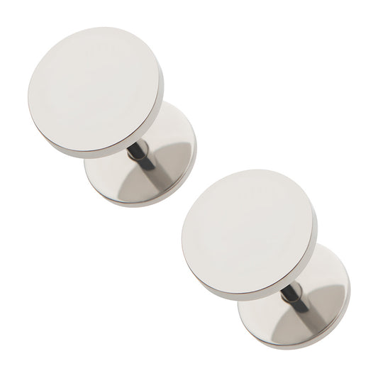 Pair of stainless DIY earrings on a white background