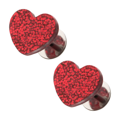 Red Glitter Hearts