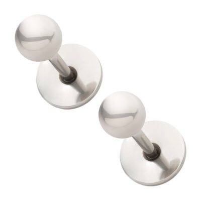 Stainless Ball ComfyEarrings pictured on a pure white background.
