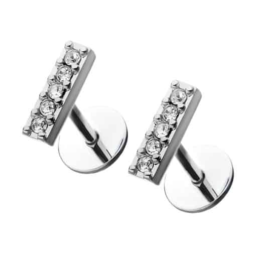 Stainless Bar with Gems ComfyEarrings