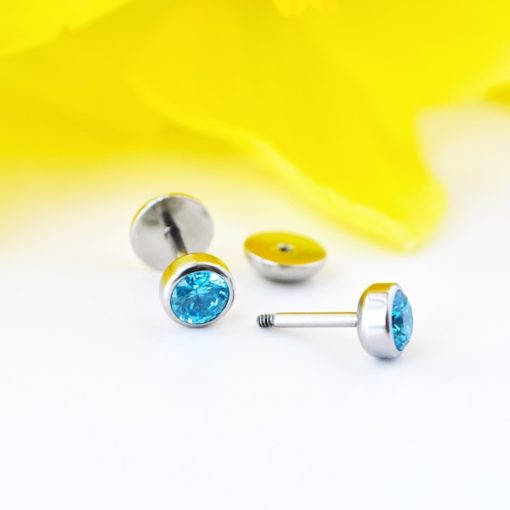 Aquamarine ComfyEarrings with Yellow Flower