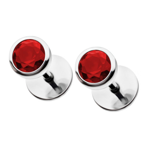 Ruby Red ComfyEarrings main image tilted.