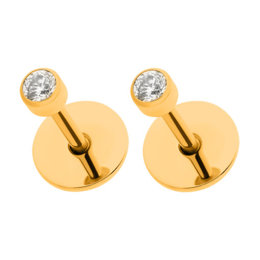 Crystal Clear Gold 2.0 mm ComfyEarrings