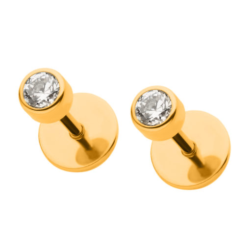 Crystal Clear Gold 3.0 mm ComfyEarrings