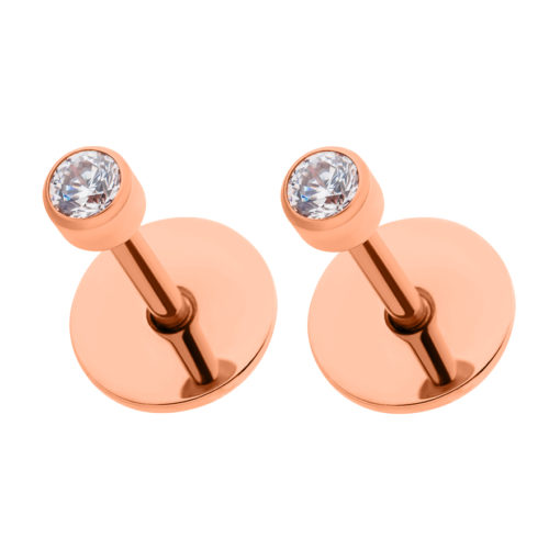 Crystal Clear Rose Gold 2.0 mm ComfyEarrings