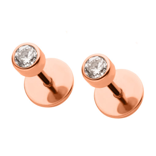 Crystal Clear Rose Gold 3.0 mm ComfyEarrings