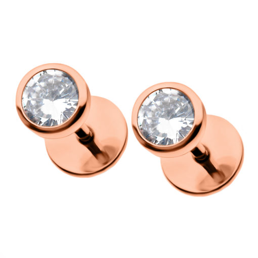 Crystal Clear Rose Gold 4.0 mm ComfyEarrings