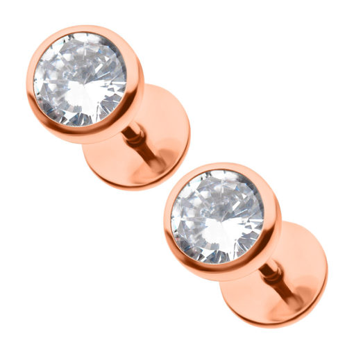 Crystal Clear Rose Gold 5.0 mm ComfyEarrings