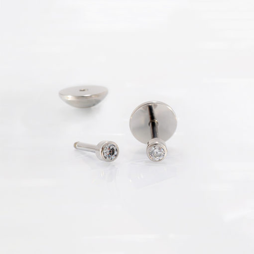 Crystal Clear 2.0 mm ComfyEarrings on white background