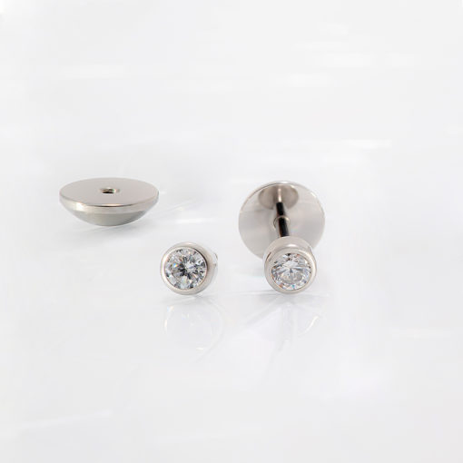 Crystal Clear 3.0 mm ComfyEarrings on white background