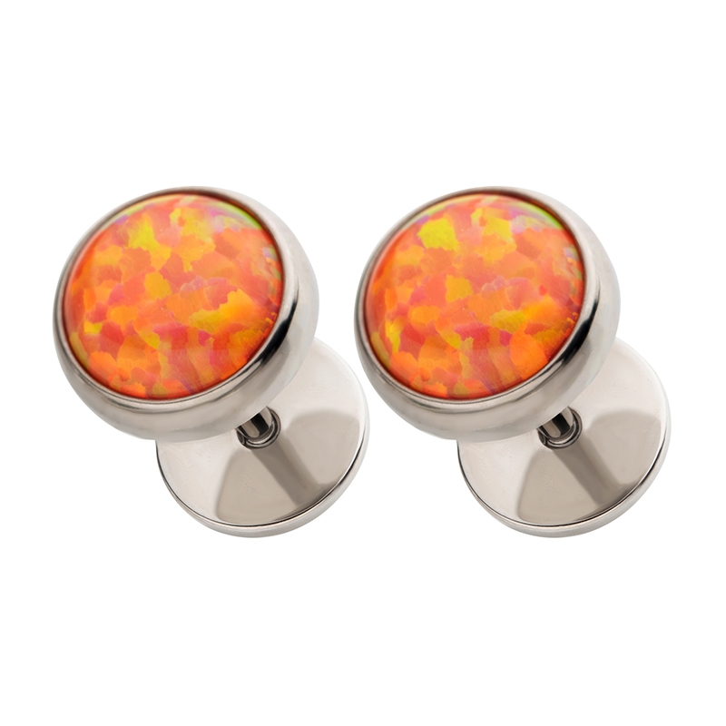 Fire Opal ComfyEarrings tilted view