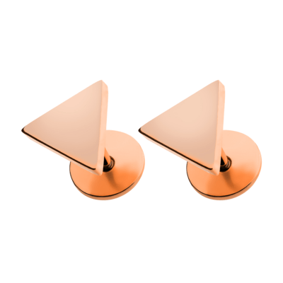 Rose Gold Plated Triangles main image tilted.