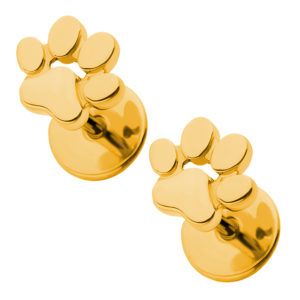 Gold Paw Print ComfyEarrings main image tilted
