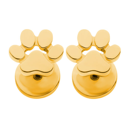 Gold Paw Print ComfyEarrings image straight forward