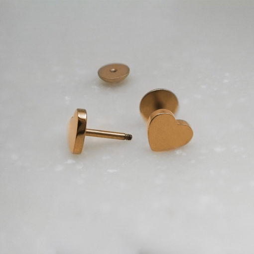 Rose Gold Heart ComfyEarrings on white background
