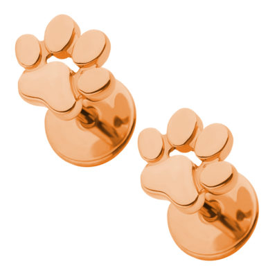 Rose Gold Paw Print ComfyEarrings main image tilted
