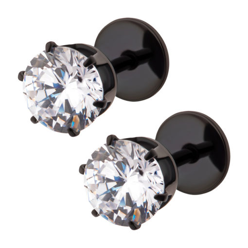 Modern Prong Crystal Clear ComfyEarrings main image.
