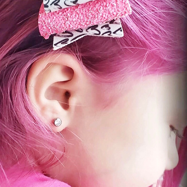 Crystal Clear flat back screw on stud earrings