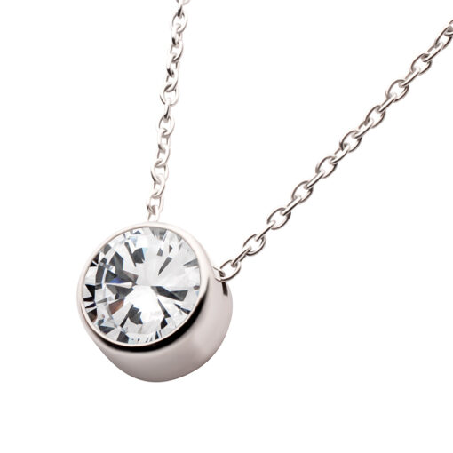 Crystal Clear Necklace by ComfyEarrings on a white background.